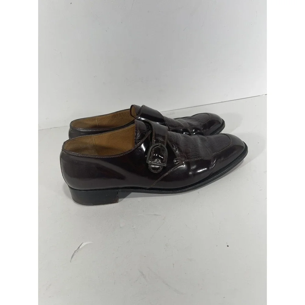 Emilio Bianco Buenos Aires Men Dark Brown Leather Monk Strap Shoe Argentina 10.5